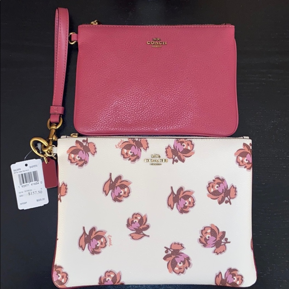 Coach - Set of 2 Coated Canvas/Leather Wristlets